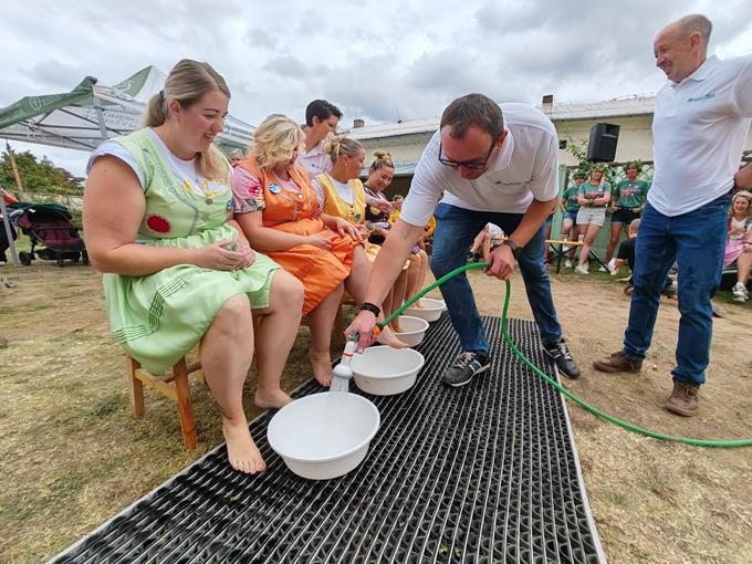 Znovín soutěž v šlapání hrozů Burčákfest 2024