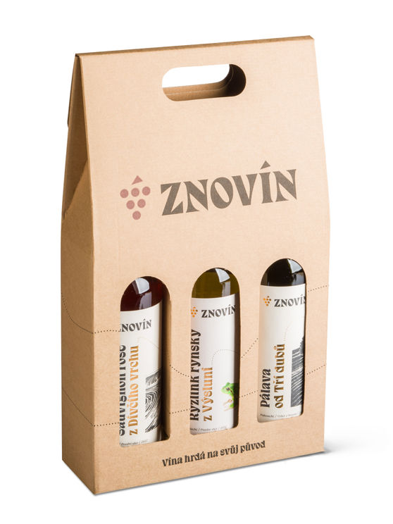 Papírový nosič s logem 3 × 0,75 l